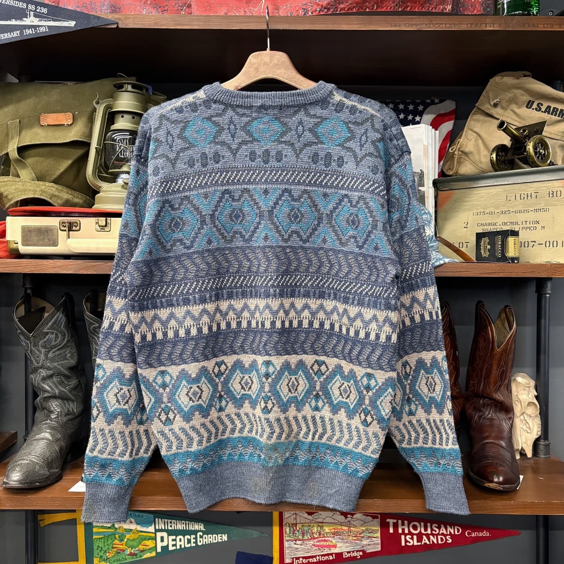 90s JPN 페어아일 지오매트릭 자카드 패턴니트 상품이미지2