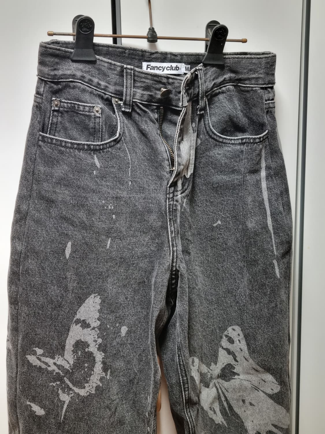 팬시클럽 나비 프린팅 블랙 데님 팬츠 상품이미지2