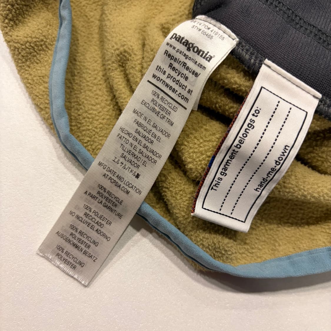 [XL(14)] 파타고니아 마이크로 플리스 후드 집업 블루베이지 D678 상품이미지9