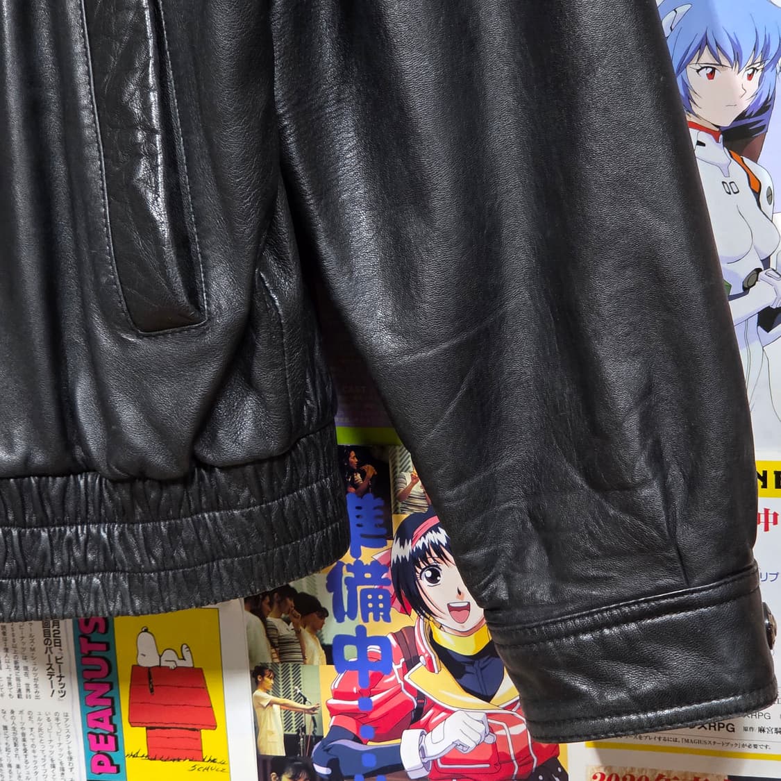 빈티지 버튼 누빔 양가죽 블랙 봄버 자켓 상품이미지5