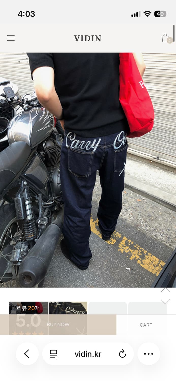 VIDIN 쇼핑몰 모트 캐리오버 스트레이트 데님 L사이즈 판매 상품이미지3