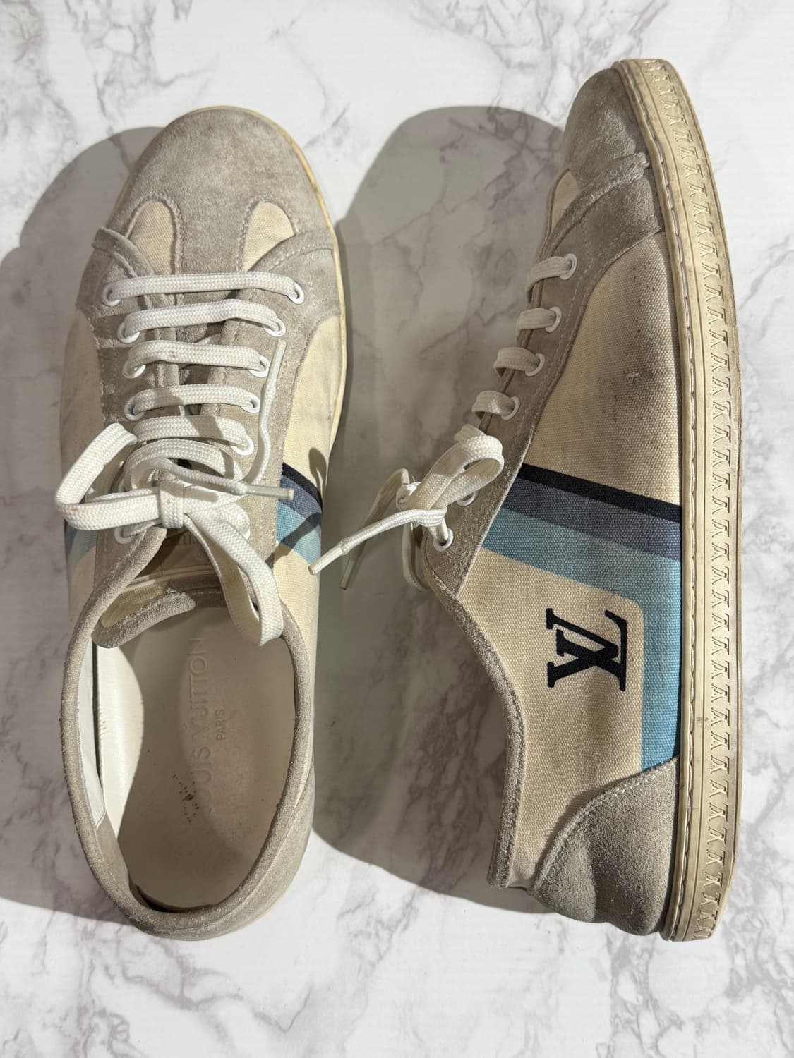 Louis Vuitton 루이비통 캔버스 스웨이드 스니커즈 7.5 상품이미지7