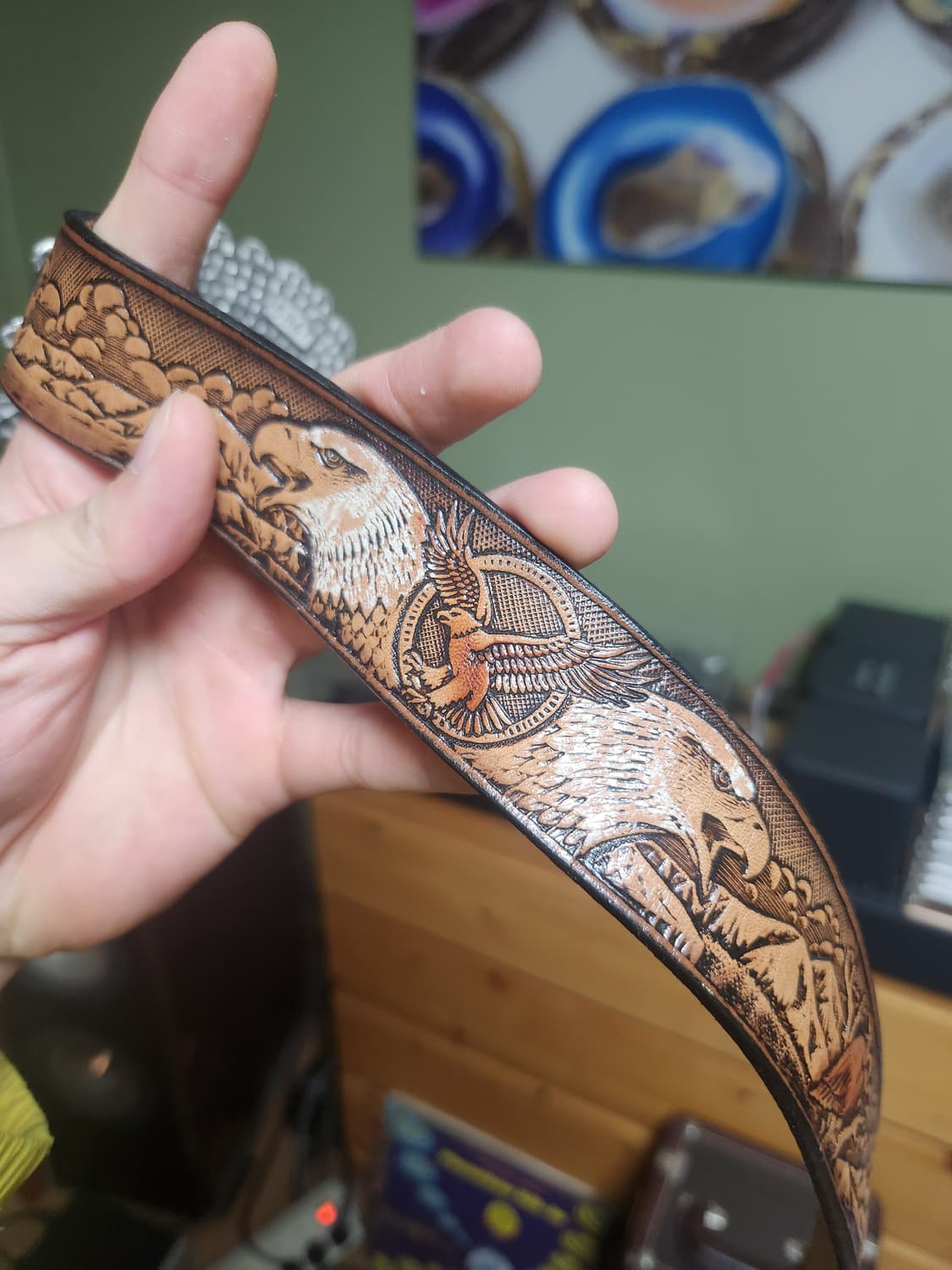 미국 빈티지 소가죽 핸드카빙 벨트 상품이미지5