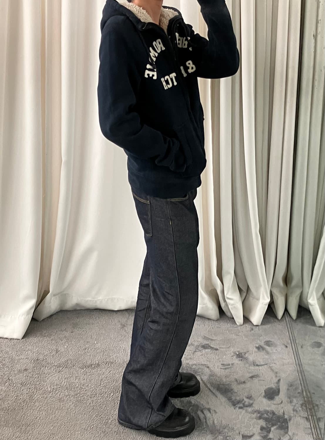 아베크롬비 네이비 울프죠 후드집업 M 상품이미지7