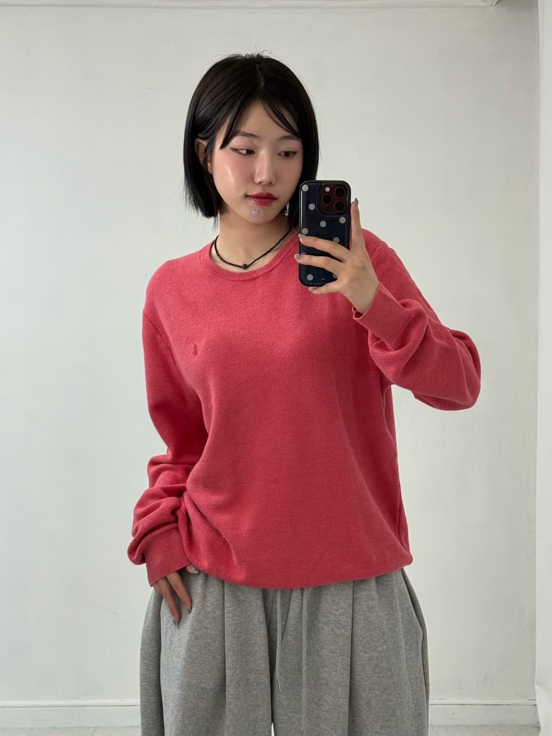 폴로 봄웜 핑크 니트 상품이미지4