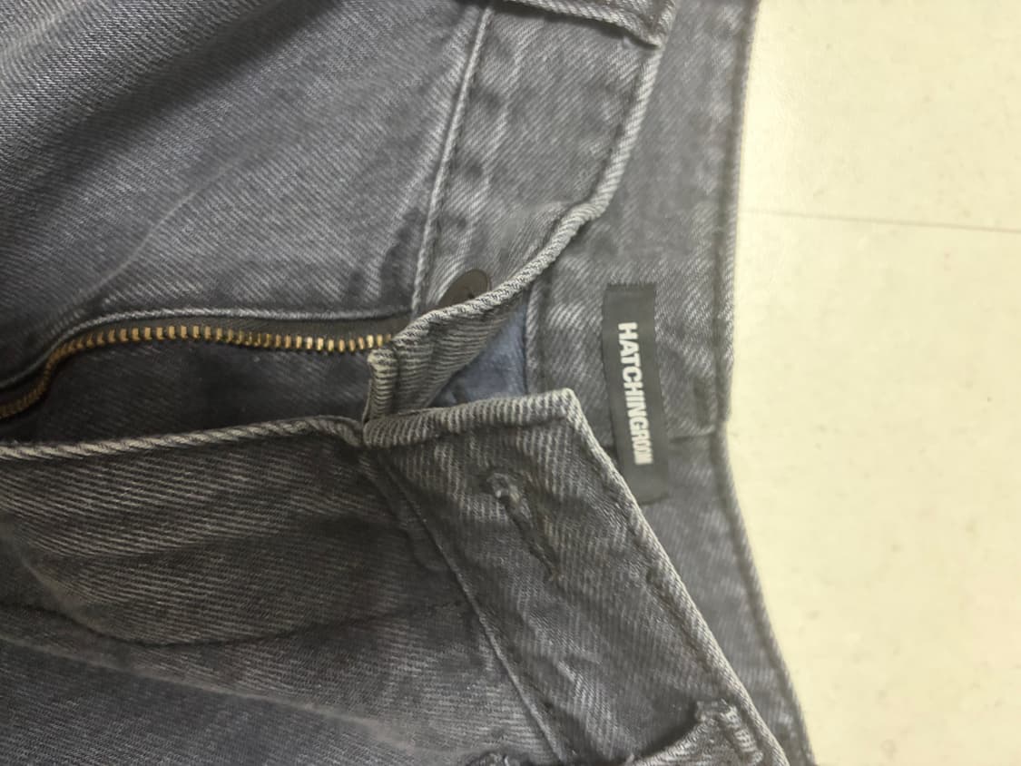 해칭룸 커브진 워시드 블랙 2사이즈 (와이드 아님!!) 상품이미지3