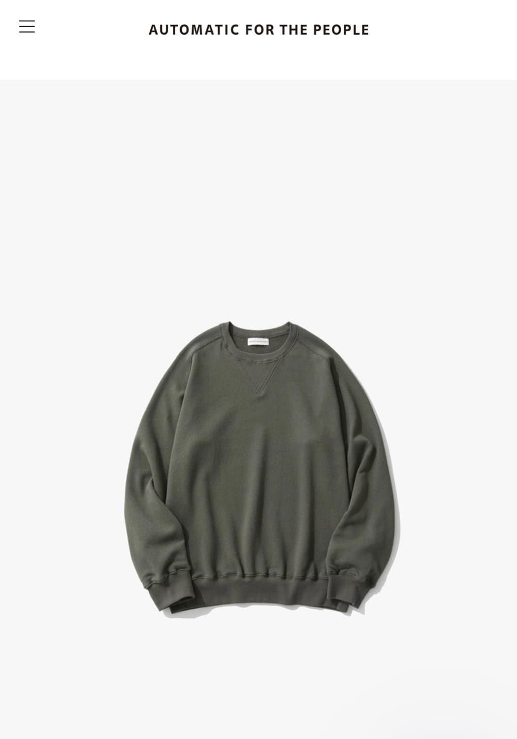 오토매틱포더피플 스포티 크루넥 올리브 1 size 상품이미지1
