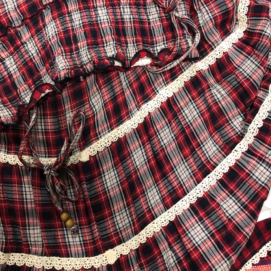 체크 롱 원피스 상품이미지4