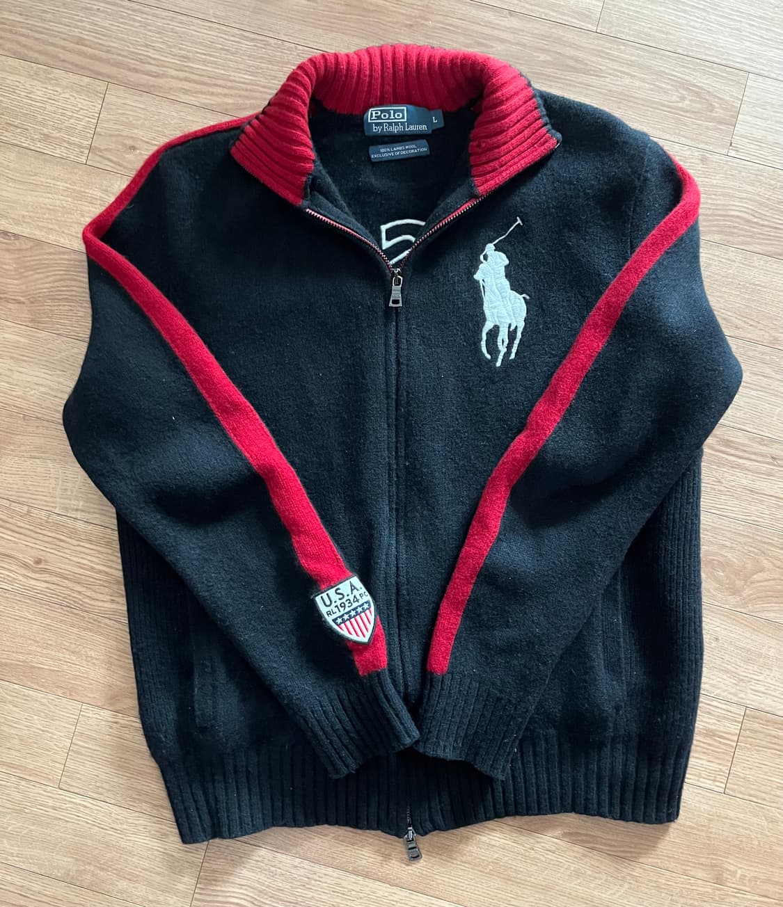 폴로 랄프로렌 빅포니 램스울 니트집업 상품이미지1
