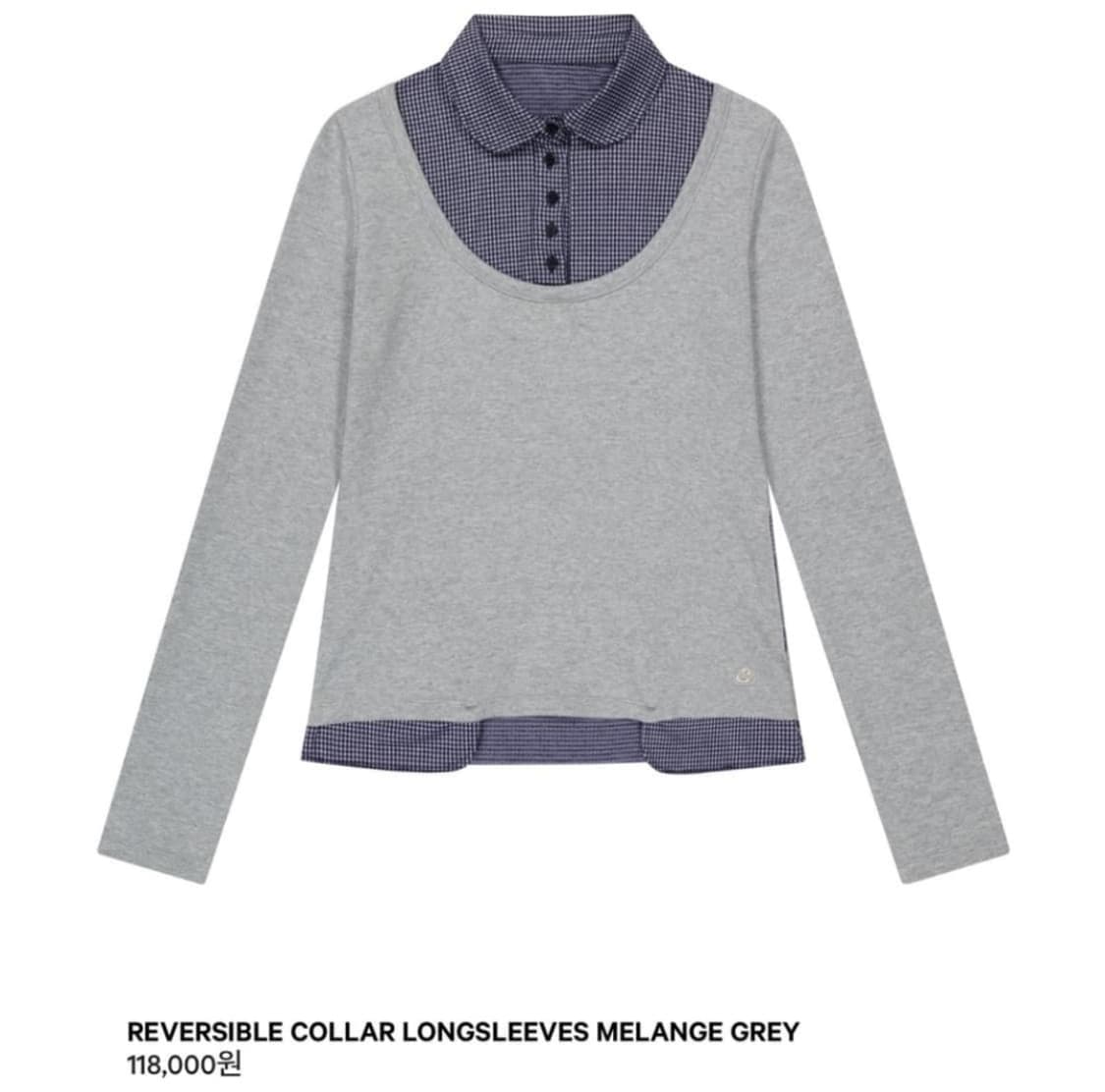 코이세이오 리버시블 롱슬리브 멜란지 그레이 상품이미지1