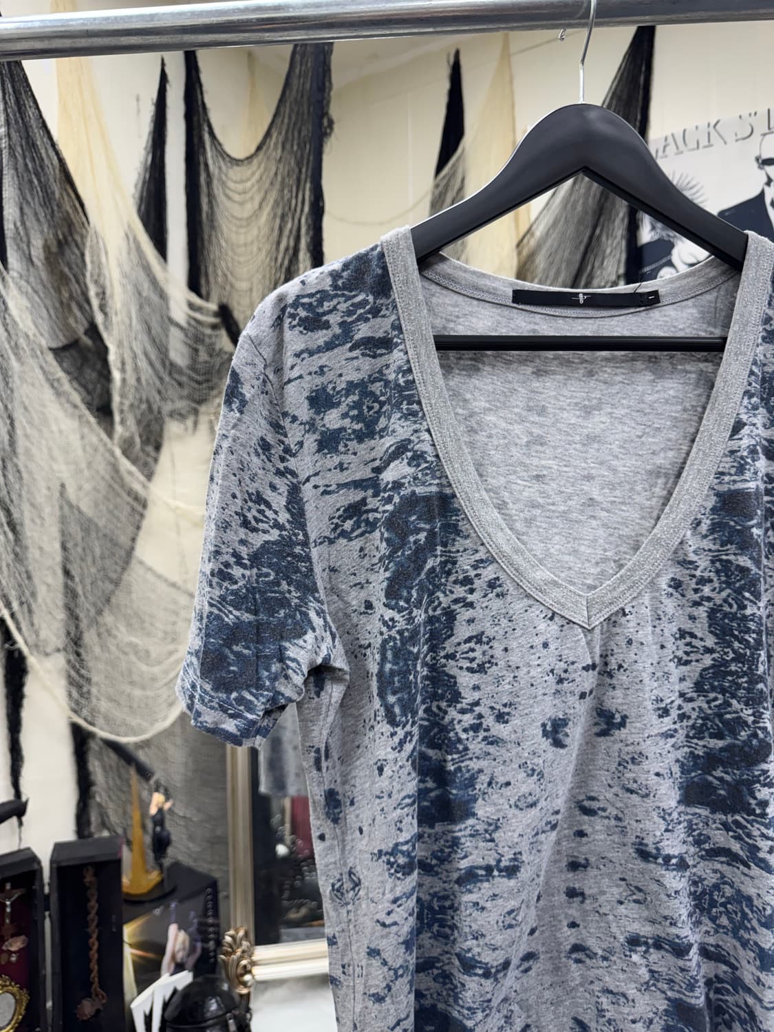 No id 00s marbling printing top 상품이미지2