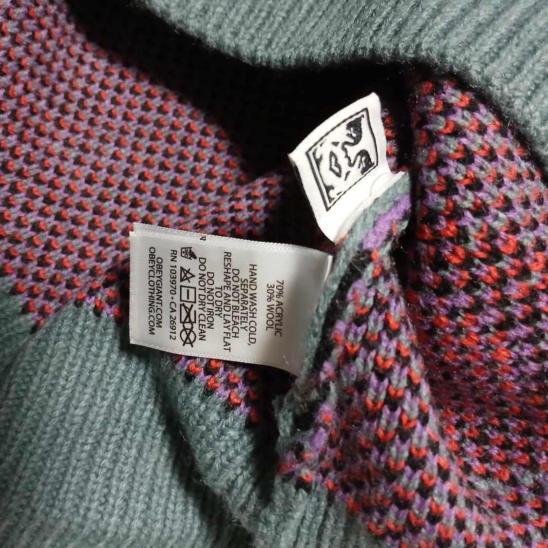 obey 오베이 플라워 조끼 니트 꽃 베스트 가을 겨울 스트릿 상품이미지5