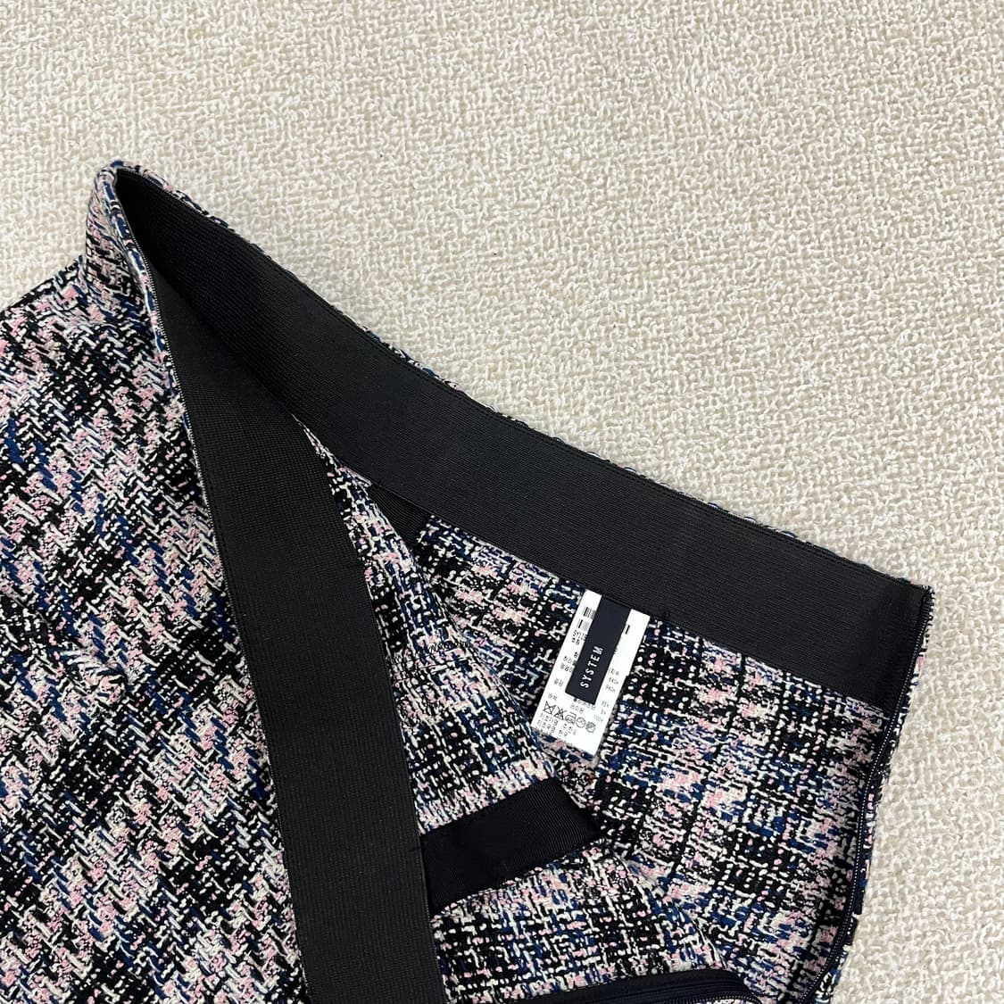 [64-94] 한섬 시스템 여성 트위드 미디 스커트 치마 0108M1 상품이미지2