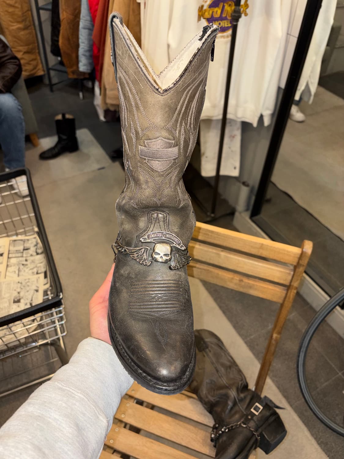 Harley Davidson logo chain western boots 상품이미지6