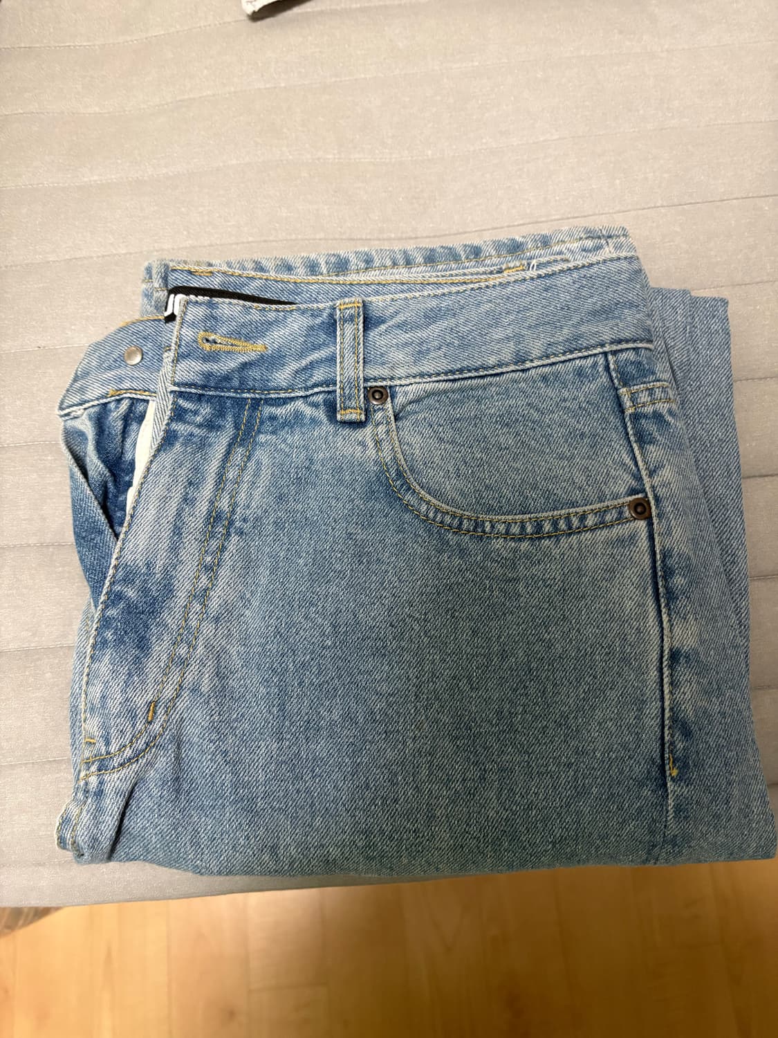 m 로드존그레이 연청 데님 청바지 상품이미지1