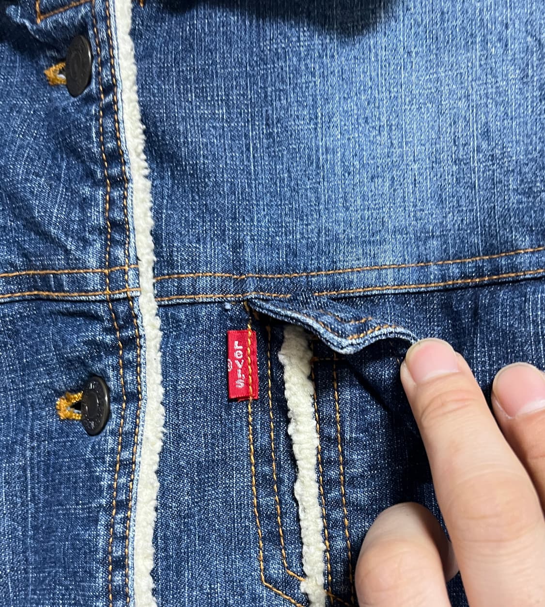 리바이스 퀄링 쉐르파 크롭 데님 청자켓 90 상품이미지6