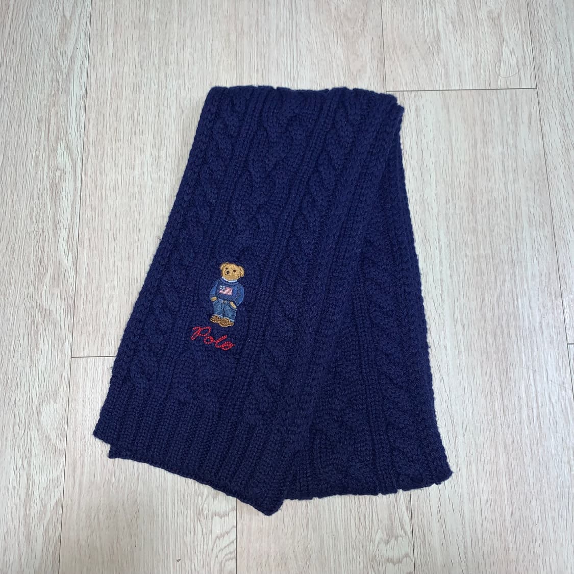 [OS] 폴로 베어 케이블 니트 스카프 상품이미지1