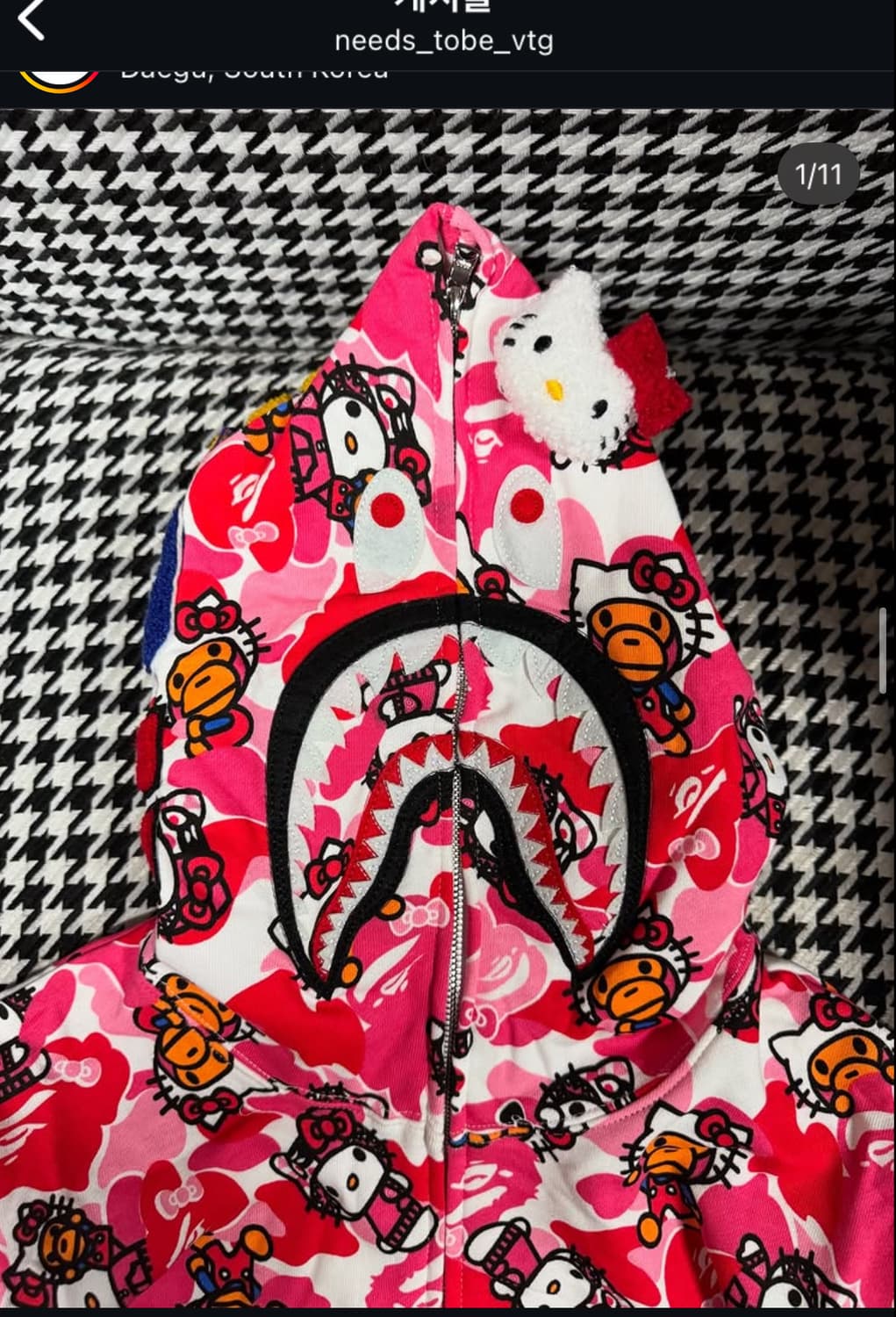 베이프 헬로키티 후드집업 상품이미지3