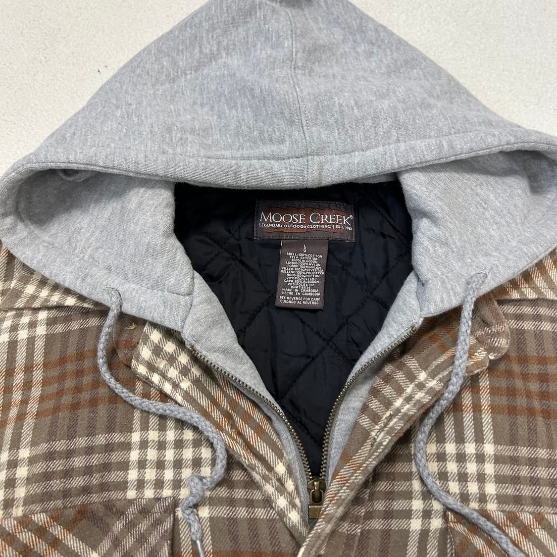 MOOSE CREEK 체크누빔후드집업 상품이미지3