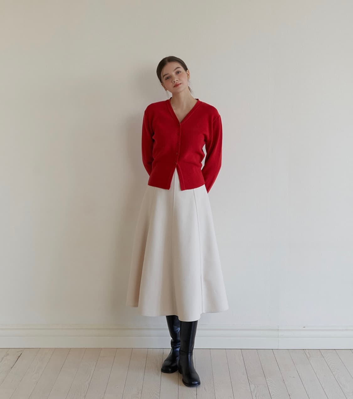 새상품) 리엘 노엘 플레어 스커트 아이보리 무료배송 상품이미지3