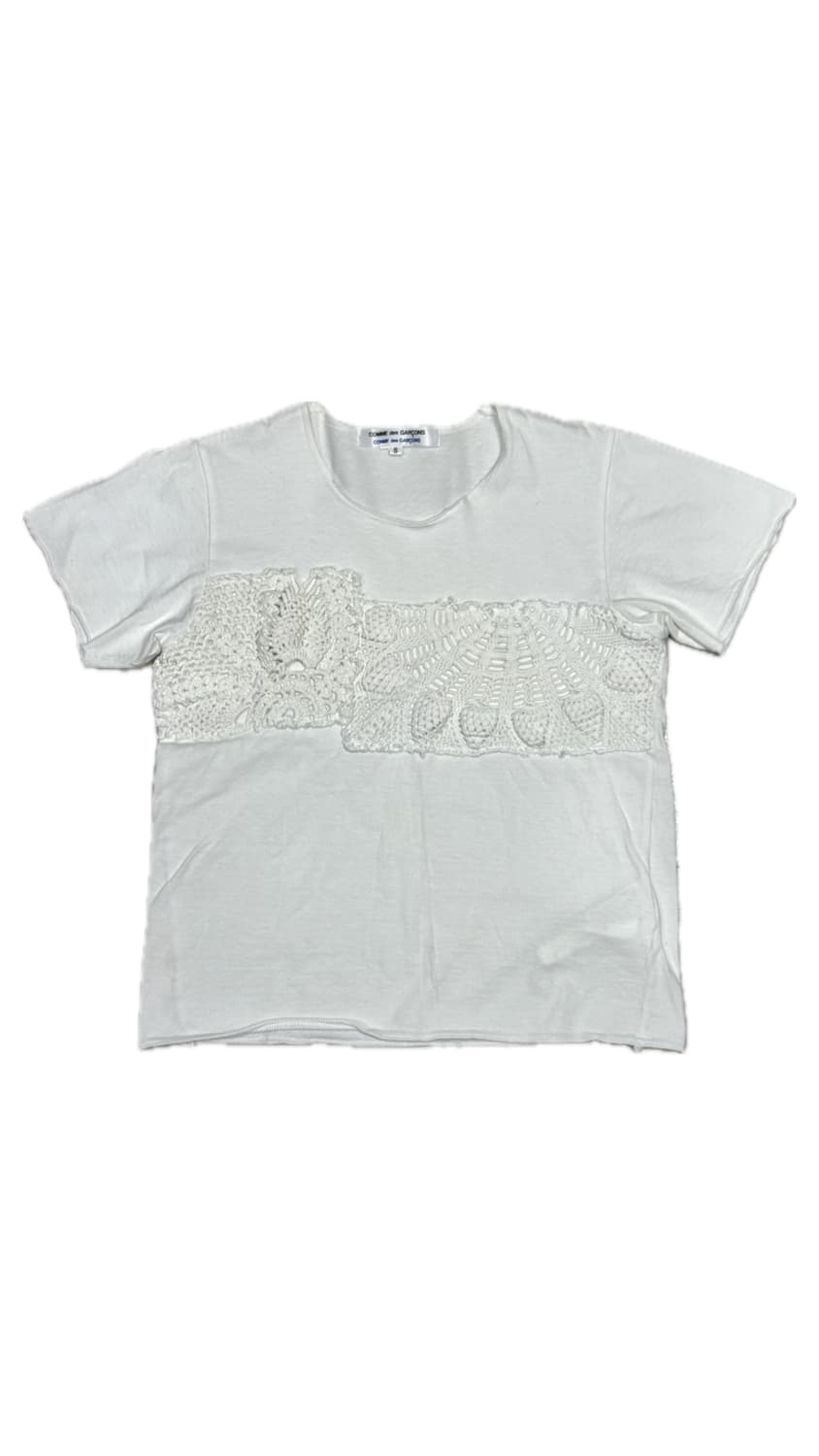 꼼데가르송 아카이브 거미줄 크로쉐 망사 디테일 반팔 티셔츠 상품이미지1