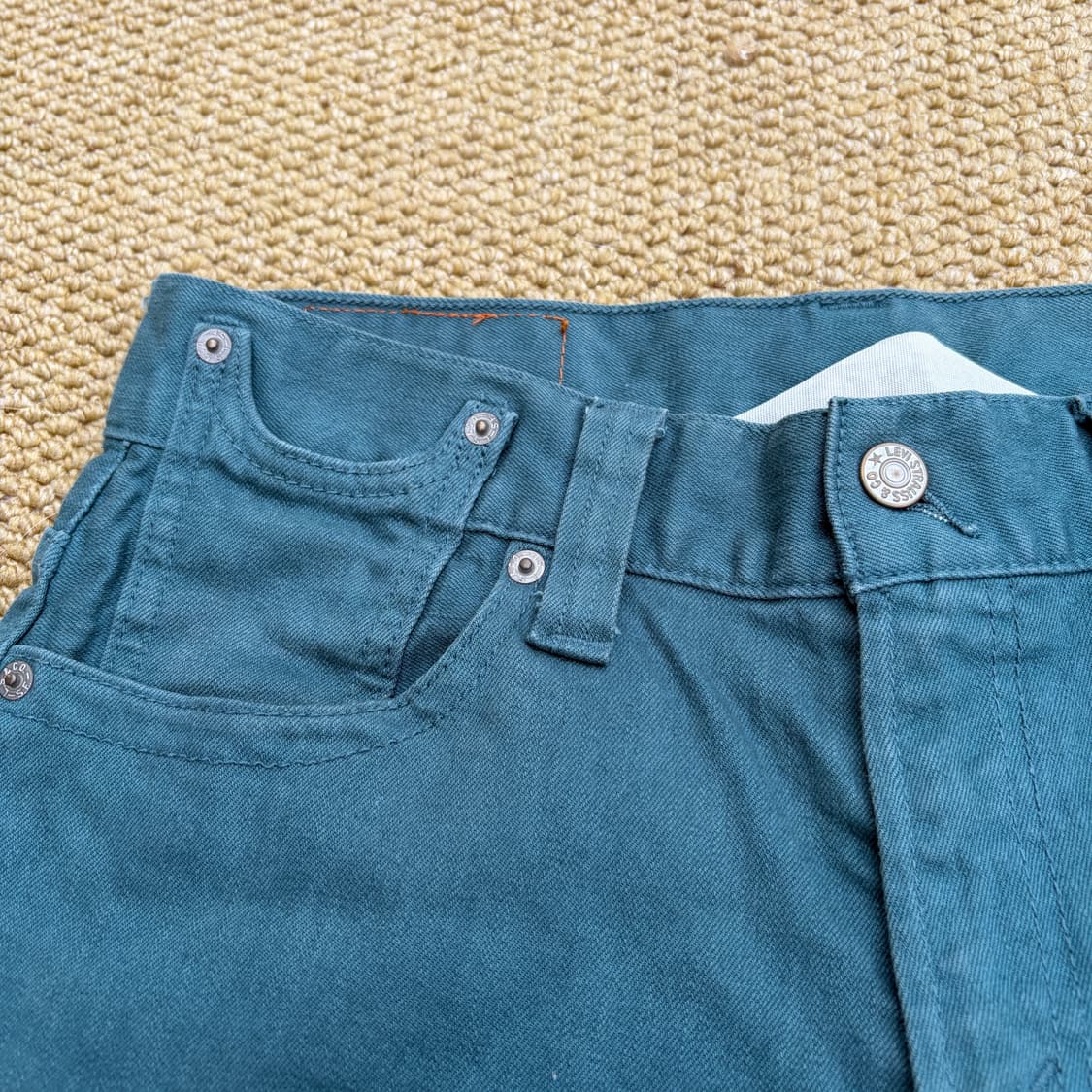 리바이스 523 스트레이트핏 청록 데님 팬츠 상품이미지4