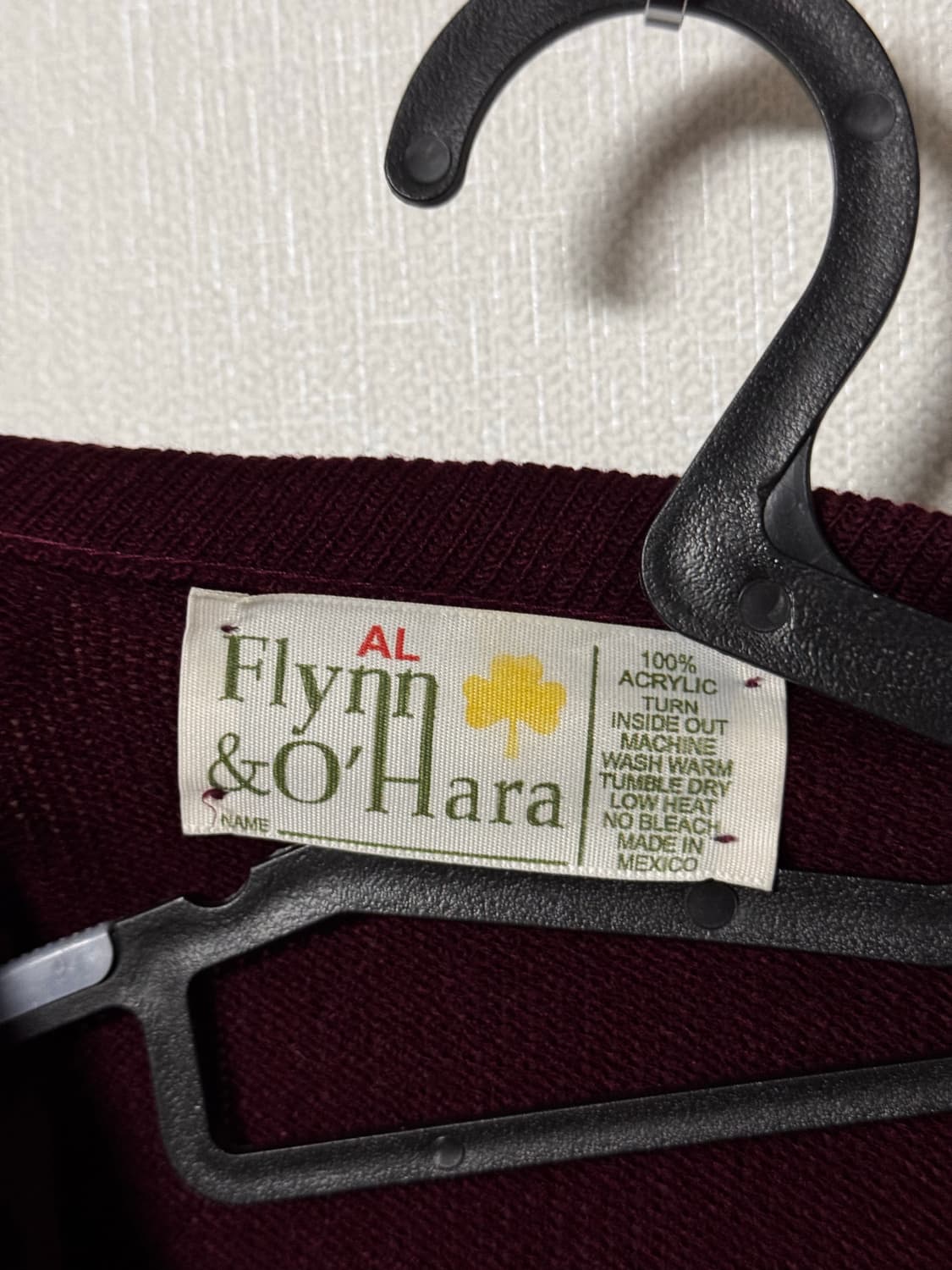 AL Flynn & O'Hara 멕시코 버건디 오버사이즈 니트 상품이미지4