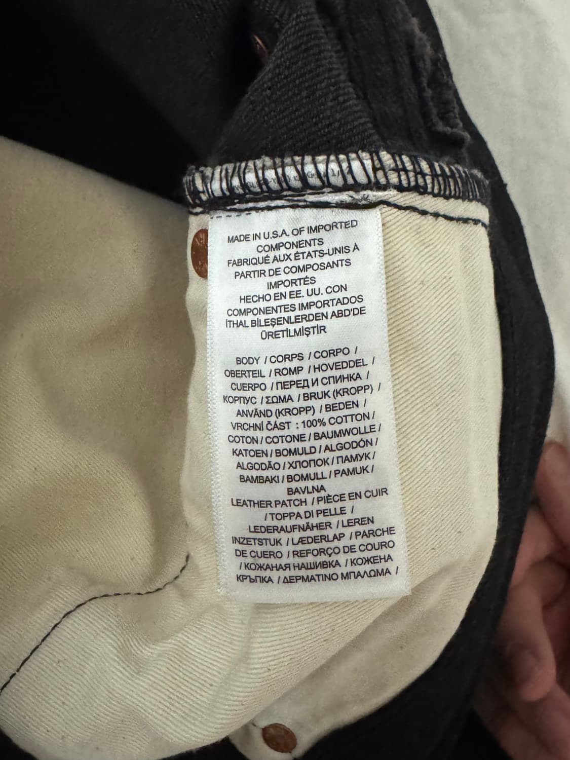 36x32 더블알엘 비티지파이브포켓 데님 블랙온 블랙 상품이미지3