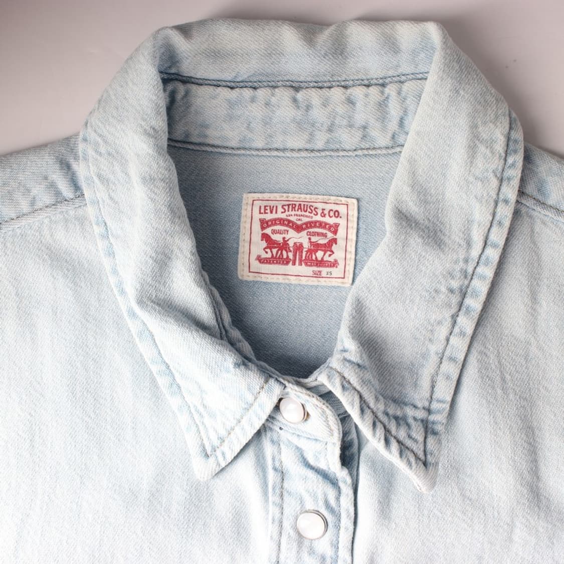 리바이스 연청 웨스턴 데님 셔츠 XS 상품이미지5