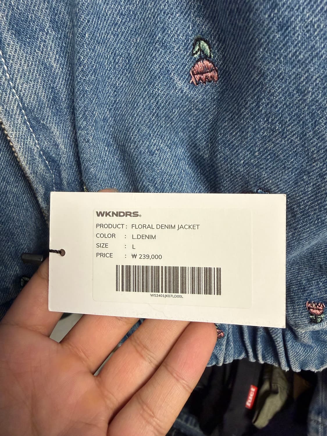 위캔더스 FLORAL DENIM JACKET - L size 상품이미지2
