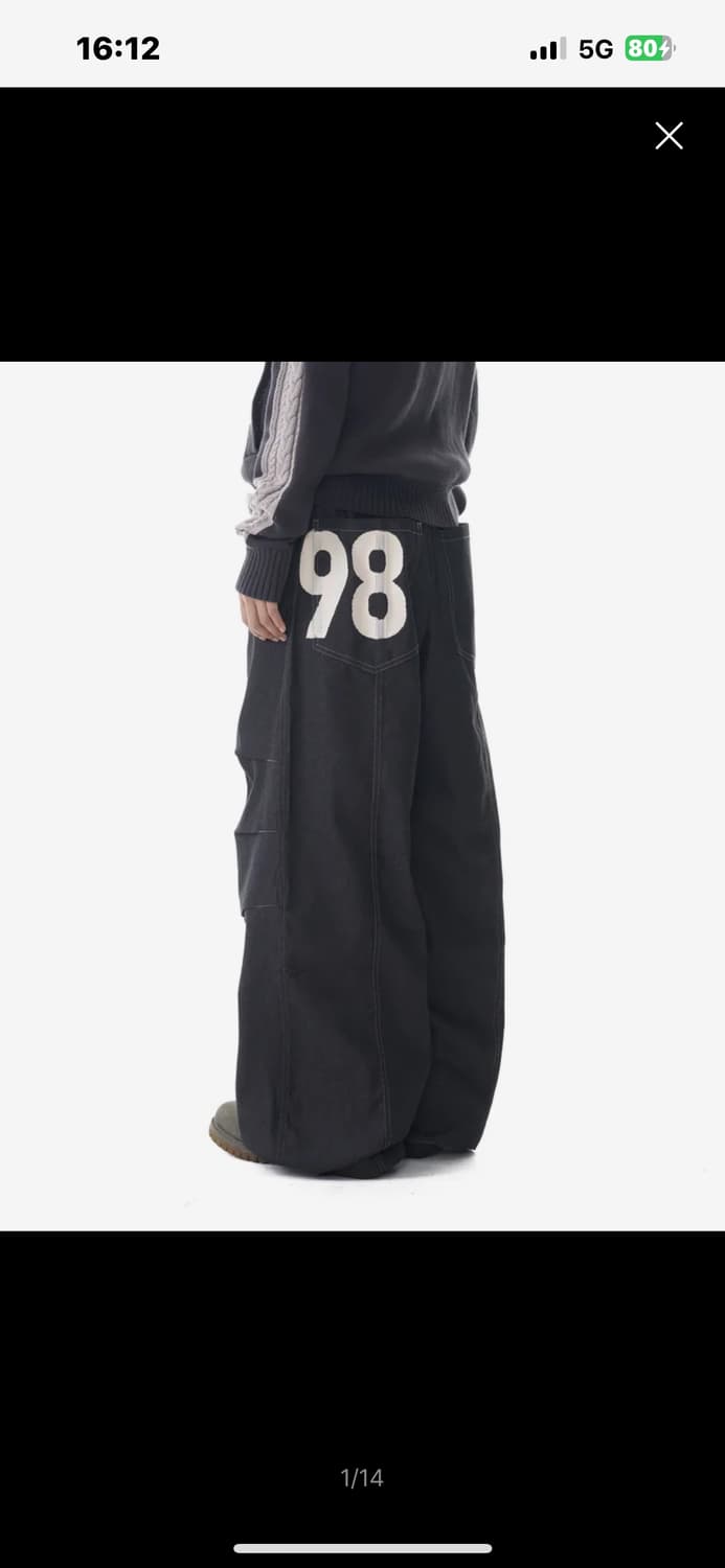 아캄 98 Printed Knee Pin-tuck Denim Pants  상품이미지1