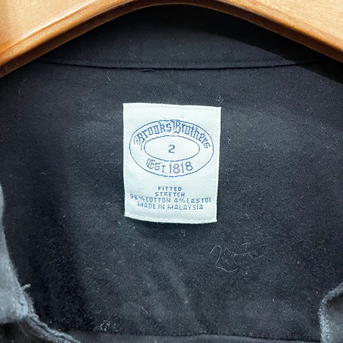 브룩스 브라더스 카라 블라우스 브이넥 프릴 버튼 클로징 디테일 블랙 상품이미지6