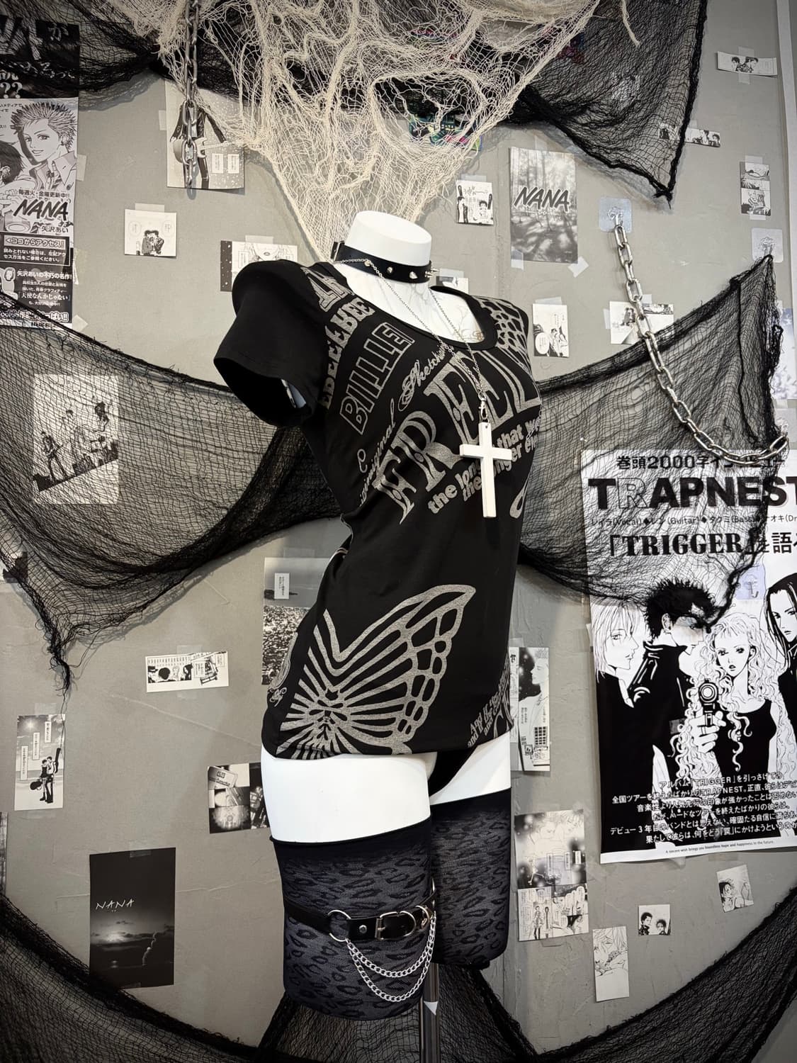 PUNK butterfly web detail short sleeve 상품이미지6