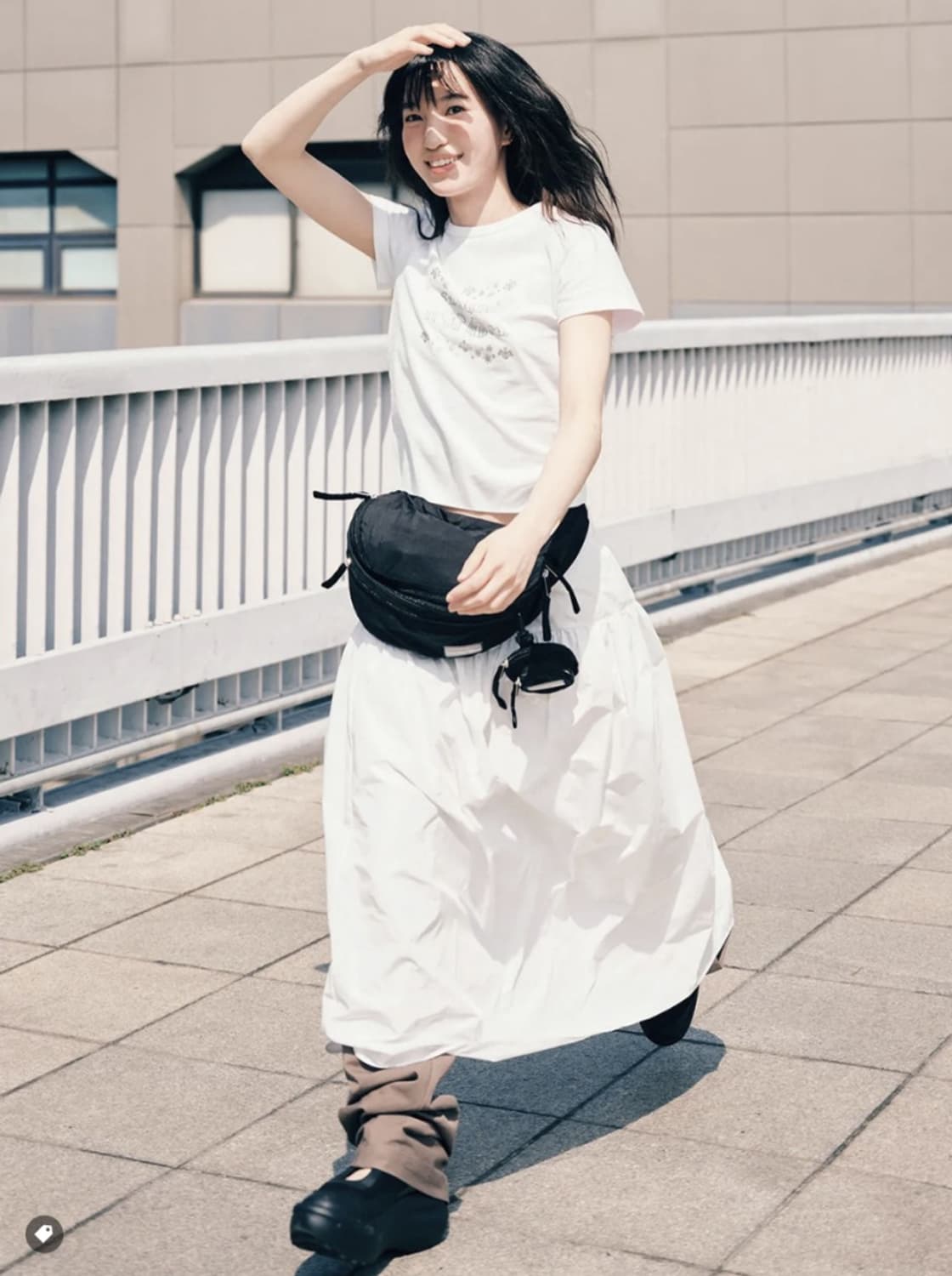 새상품) 리본빛x아카이브앱크 스웨이 롱 스커트(화이트) 상품이미지4