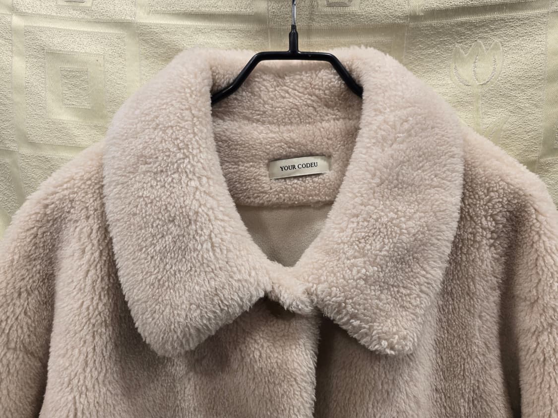 코드유 타낫 시어링  베이지 퍼 자켓 프리사이즈 상품이미지3