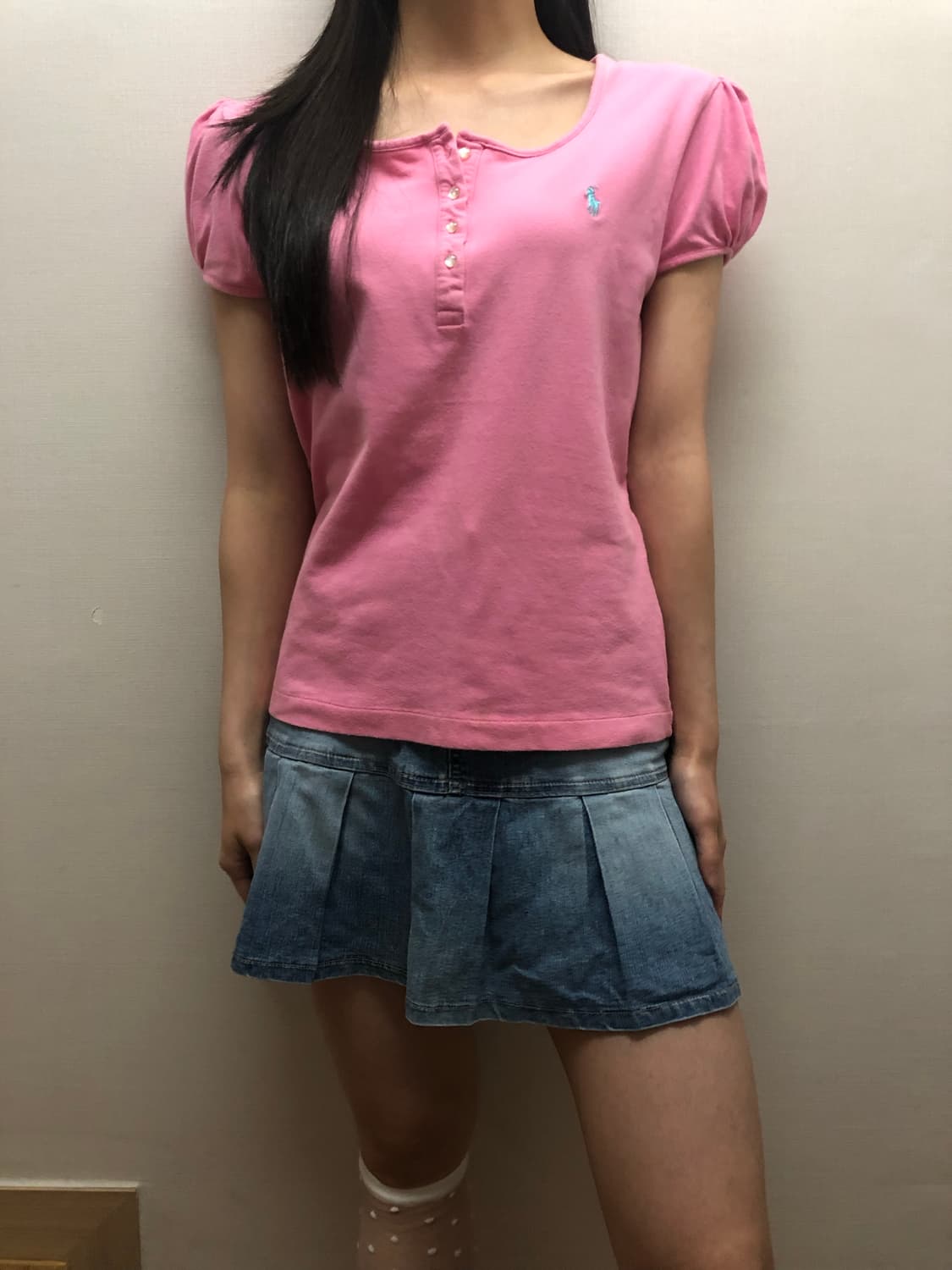 빈티지 폴로 핑크 티셔츠 상품이미지4