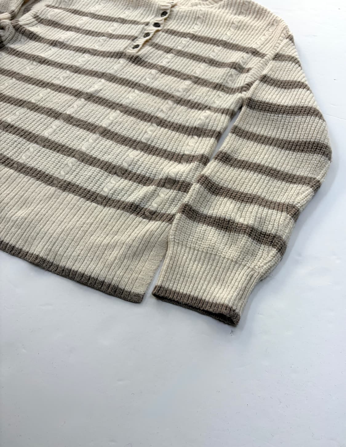 Samansa Mos2 스트라이프 헨리넥 니트 스웨터 상품이미지4