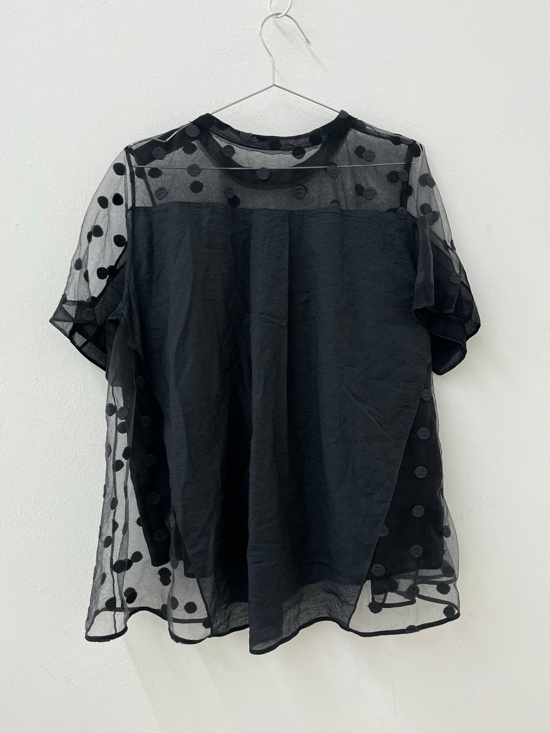 VINTAGE Dot see-through mesh shirt 상품이미지3