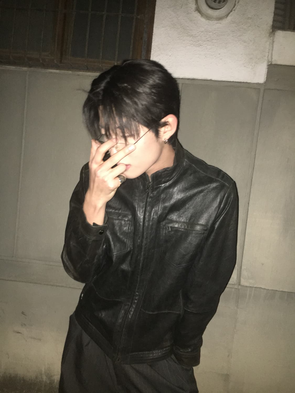 Black leather jacket 상품이미지1