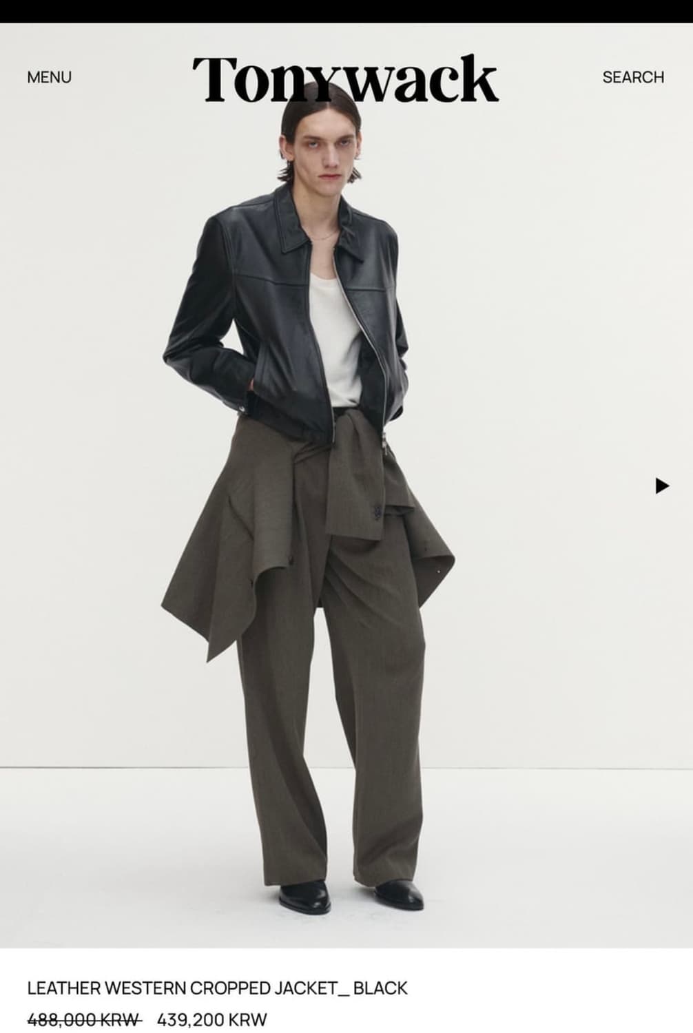 [구매] 토니웩 25ss 레더 크롭 웨스턴 자켓 L사이즈 구매합니다.  상품이미지1