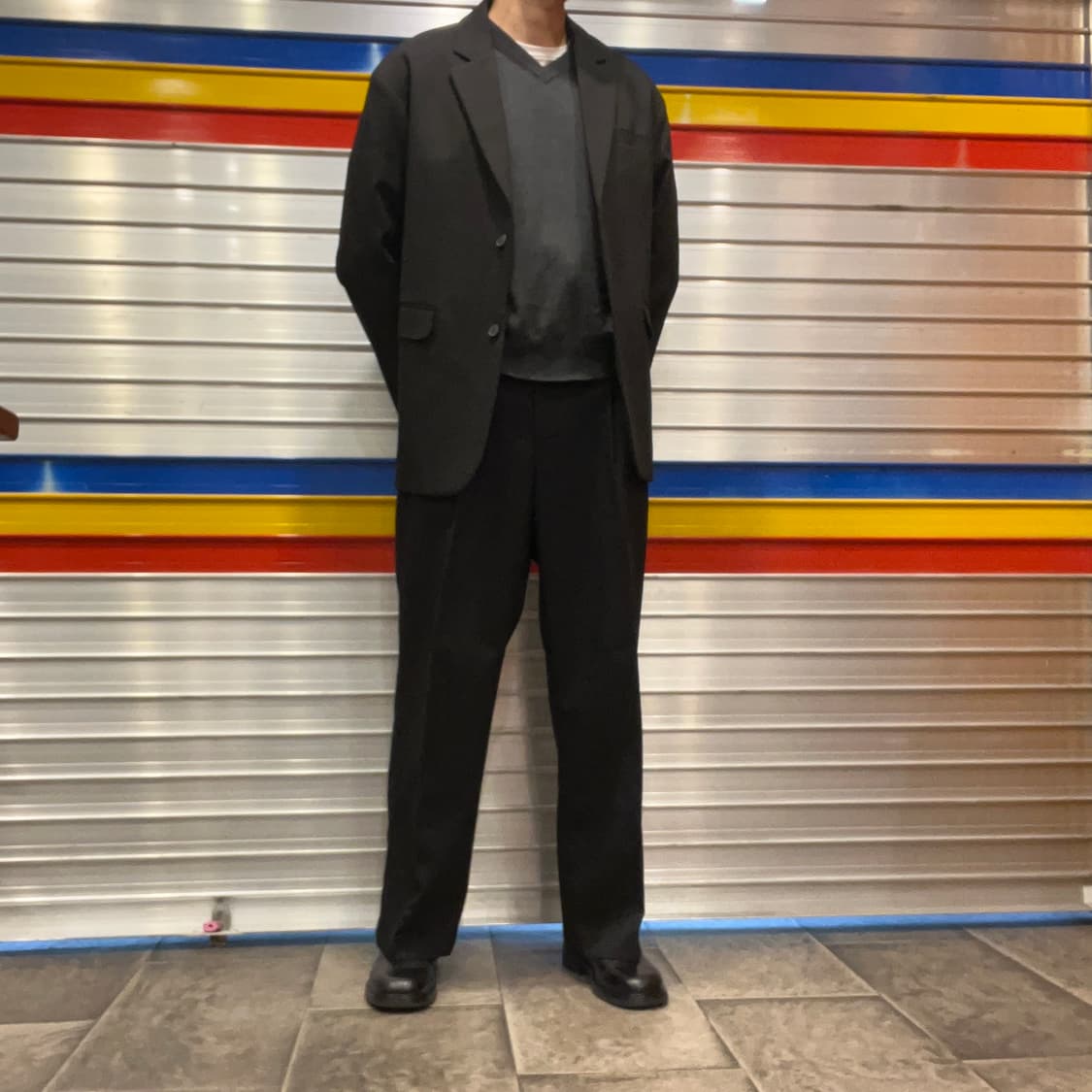 [택포](상의105,하의32) 호웰 오버핏 울 수트 블랙 상품이미지3