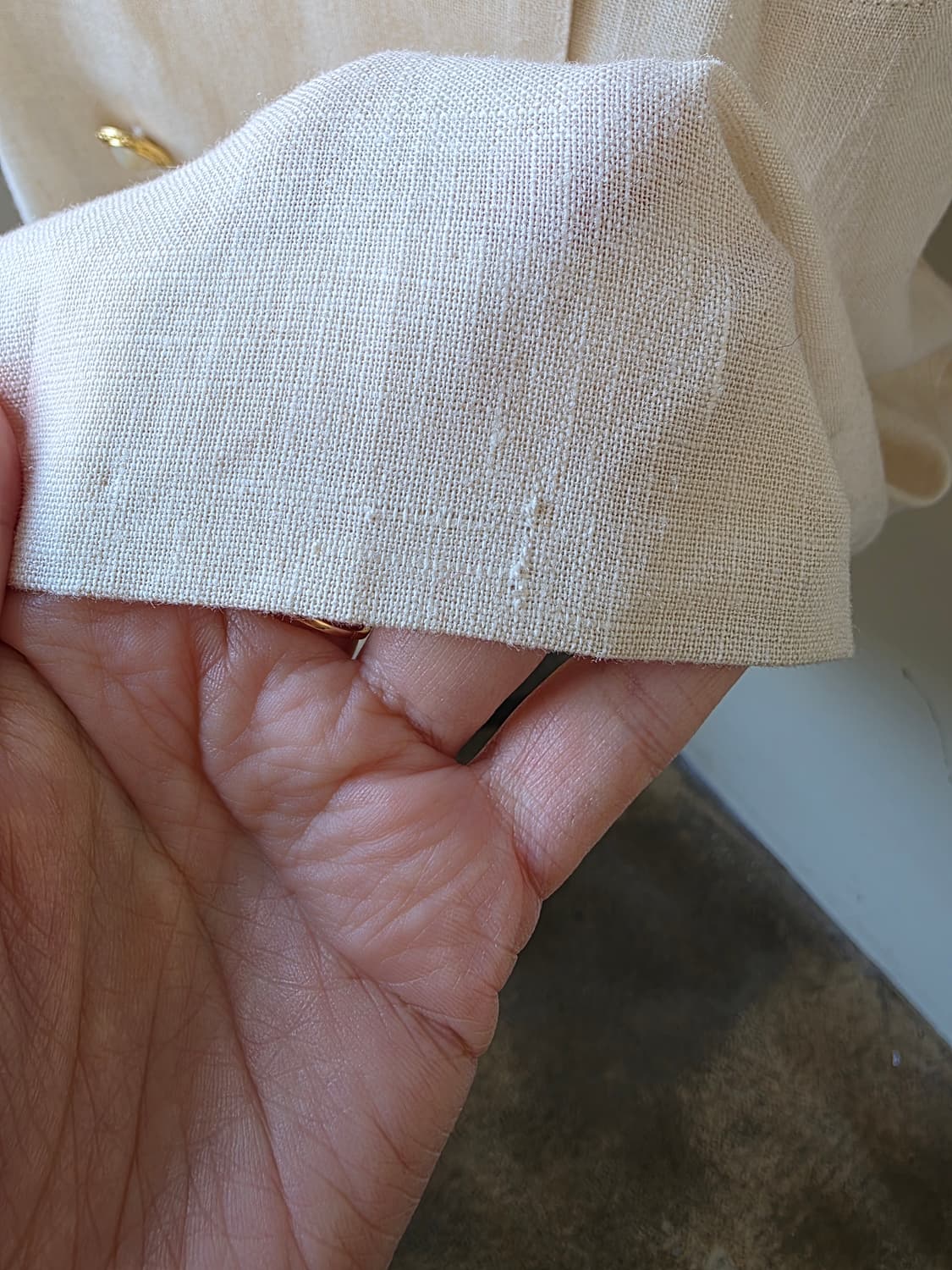 미착용 새상품 린넨 더블 금장 버튼 롱 원피스 상품이미지4