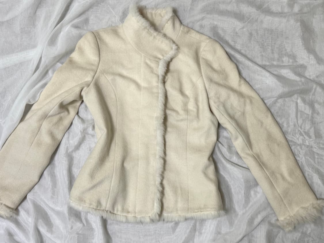 하이넥 퍼 자켓 코트 핀터깔 상품이미지2