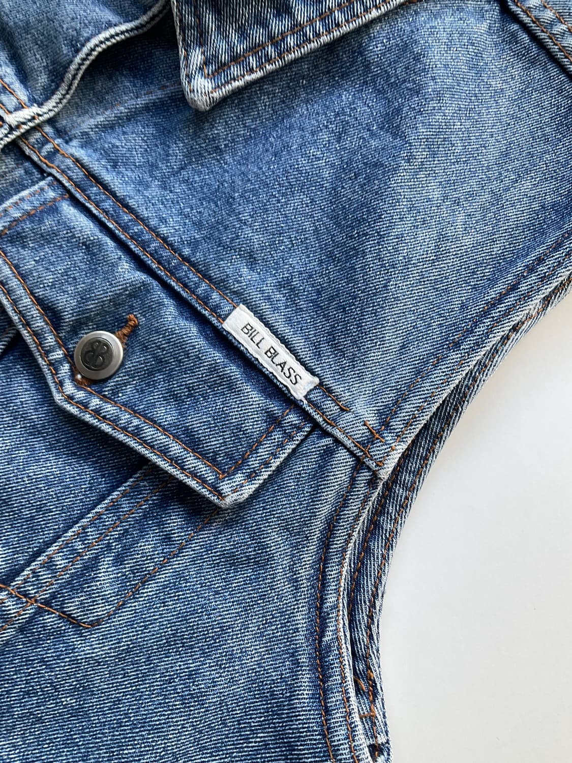 Bill Blass 핸드페인팅 커스텀 데님 베스트 M 상품이미지5