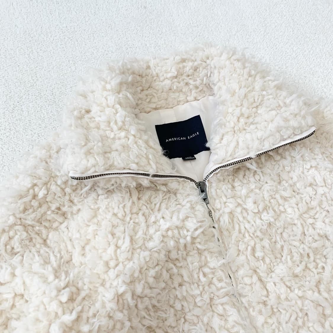 아메리칸이글스 크림아이보리 페어리 퍼 자켓 상품이미지2