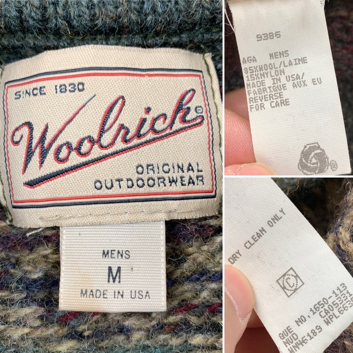 90s 울리치 USA메이드 빈티지 패턴 울 니트  상품이미지5