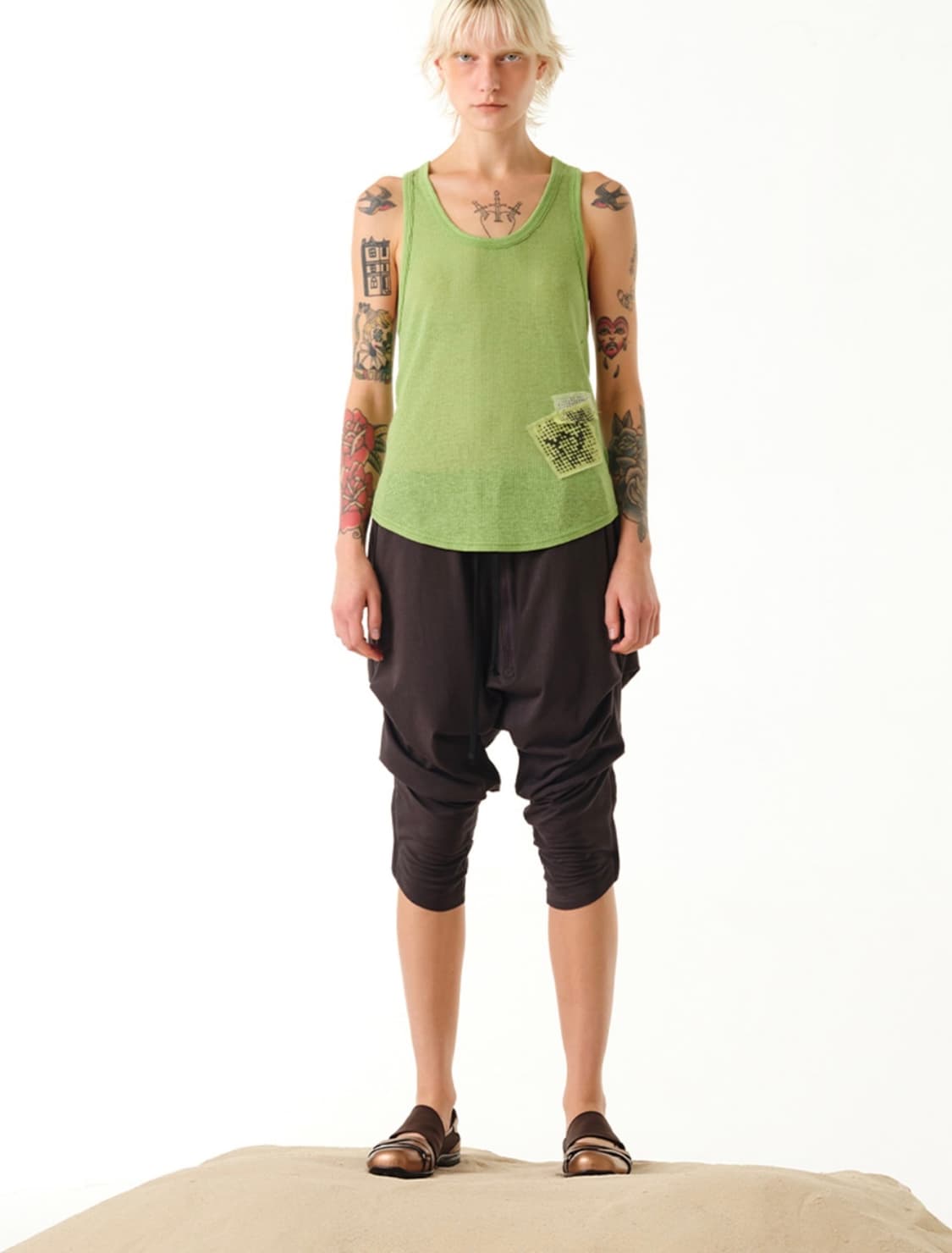 OPENYY GATHERED SAROUEL SHORTS, CHARCOAL 상품이미지3
