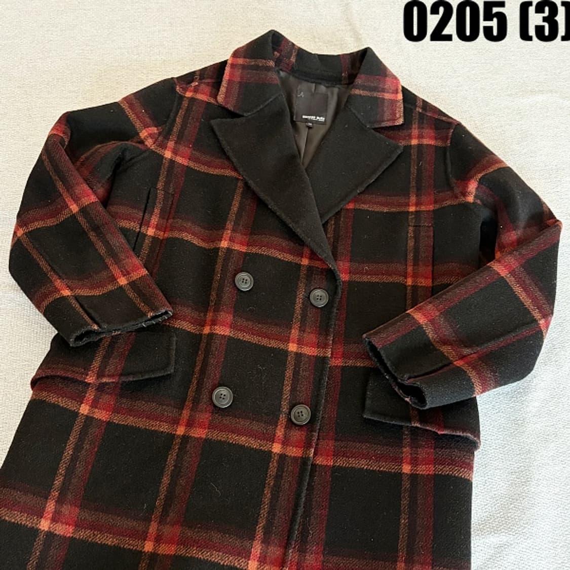 [55] 보니알렉스 더블버튼 체크 패턴 롱 코트 0205(3) 상품이미지2