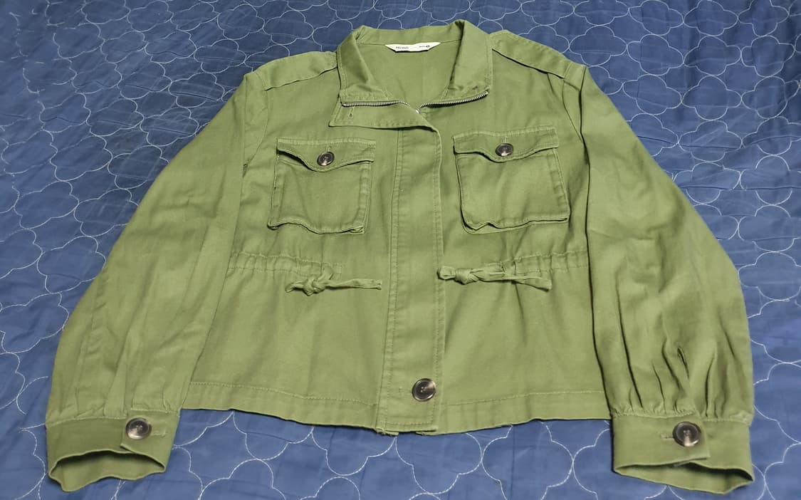 미쏘 크롭 야상 자켓 카키 (S) 상품이미지1