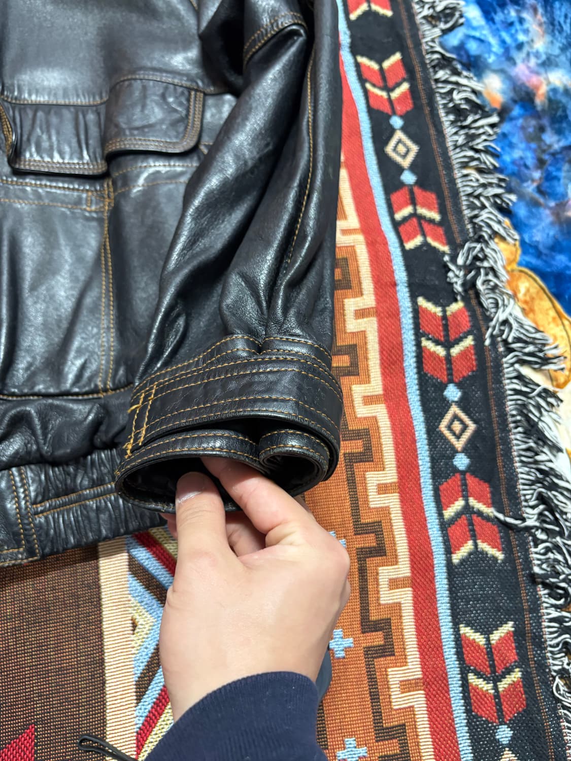 CAPACCI A-1 스트치 양가죽 레더자켓 상품이미지10